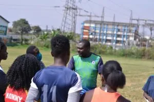 Andrew Owor addressing the students.